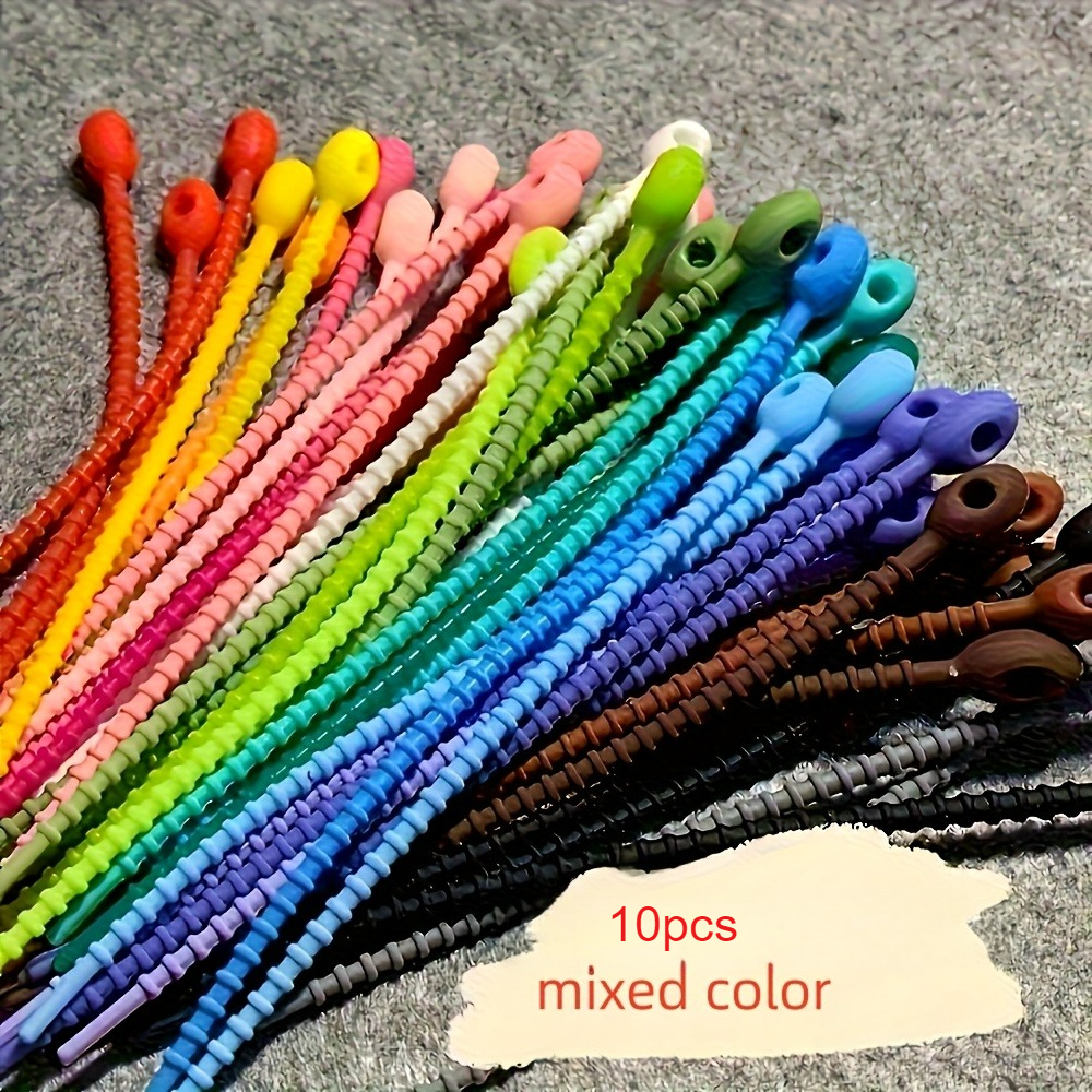 Cable Lock Flexible - 10pcs Silicone Cable Ties - Reusable,