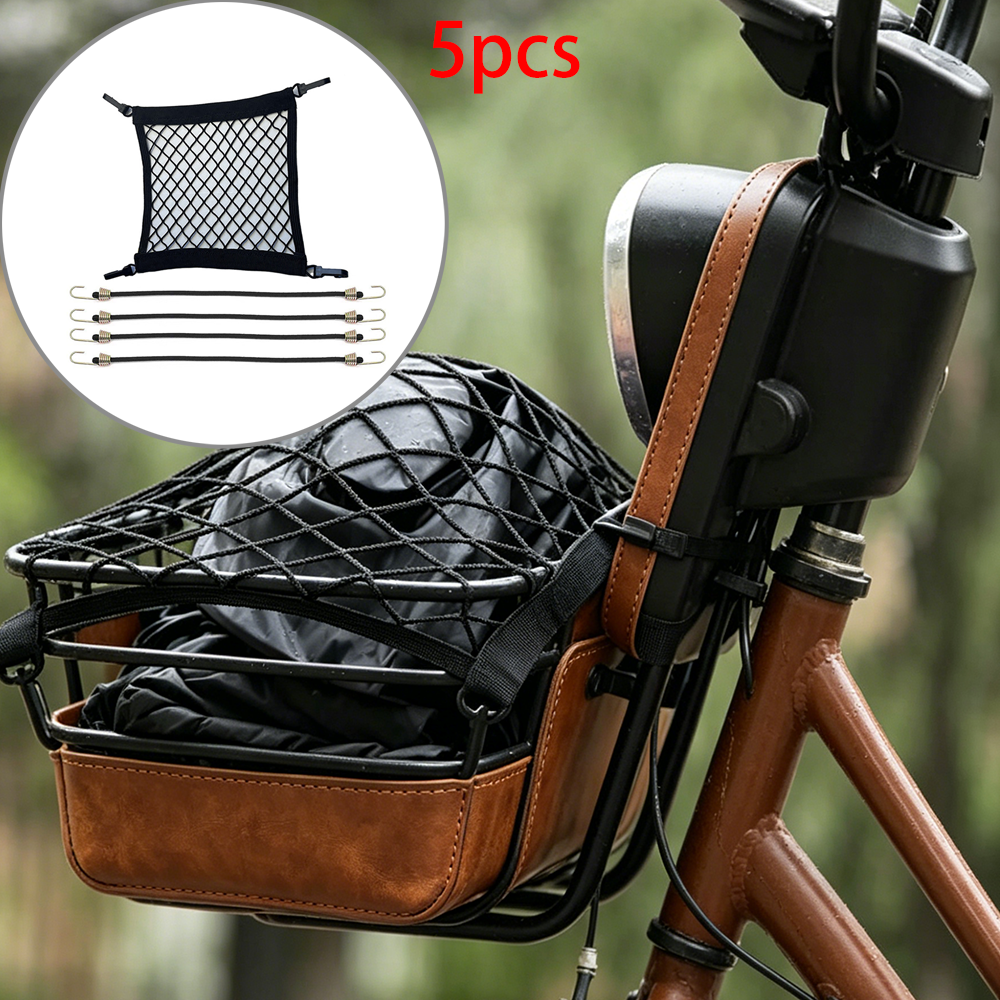 Cycling Journey - 5Pcs Bicycle Storage Basket Anti-Loss Net