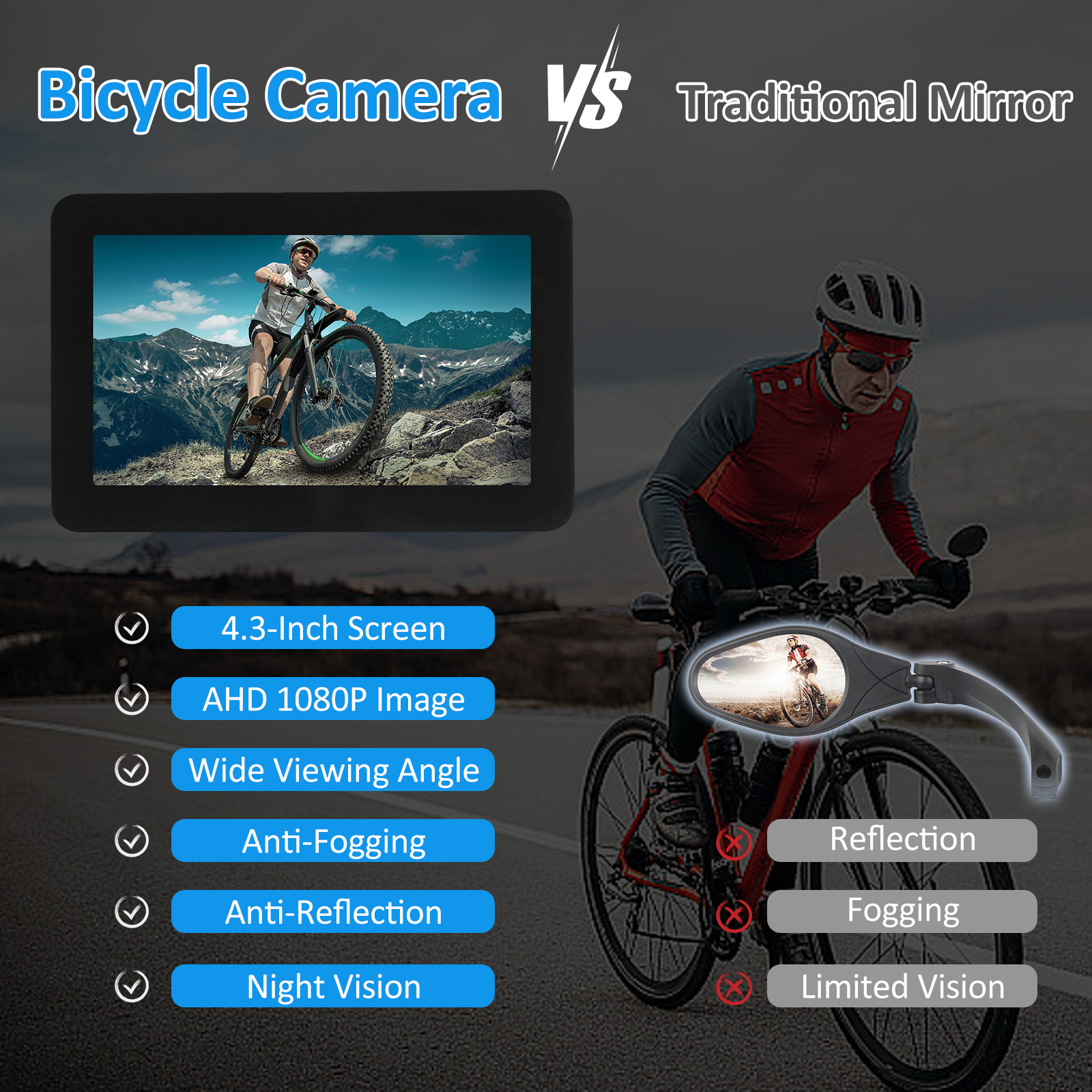 Handlebar Bike Mirror, 1080P R - Cycling Zones recensione e prezzo