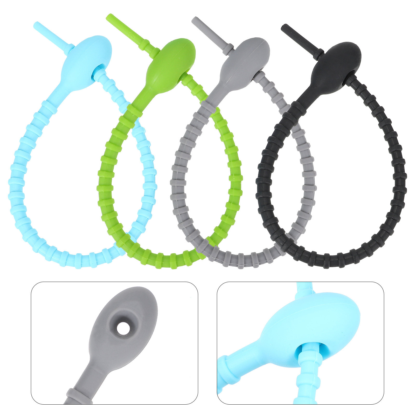 8Pcs Food Grade Silicone Food  - Cable Lock Flexible recensione e prezzo