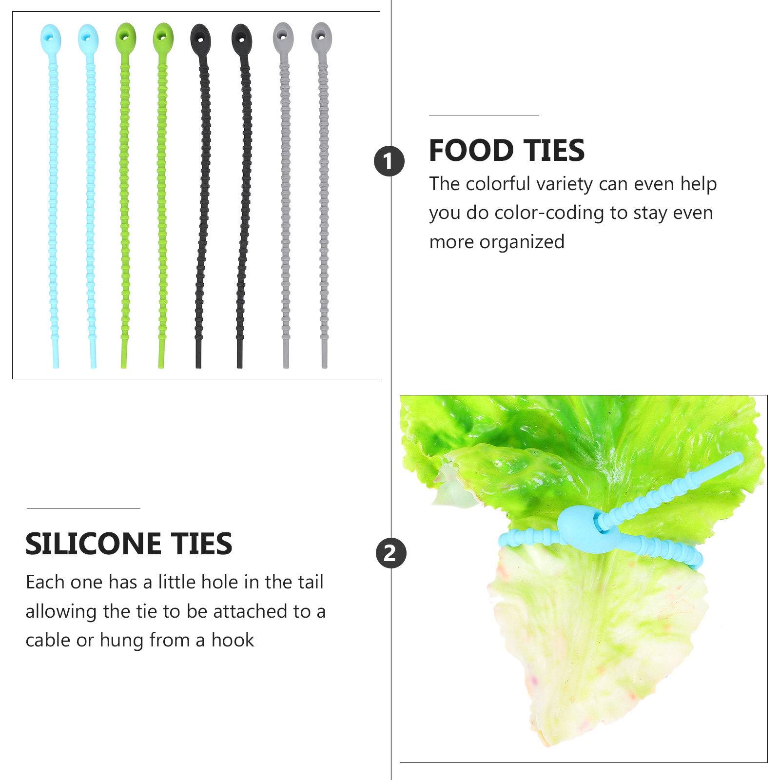 8Pcs Food Grade Silicone Food  - Cable Lock Flexible recensione e prezzo