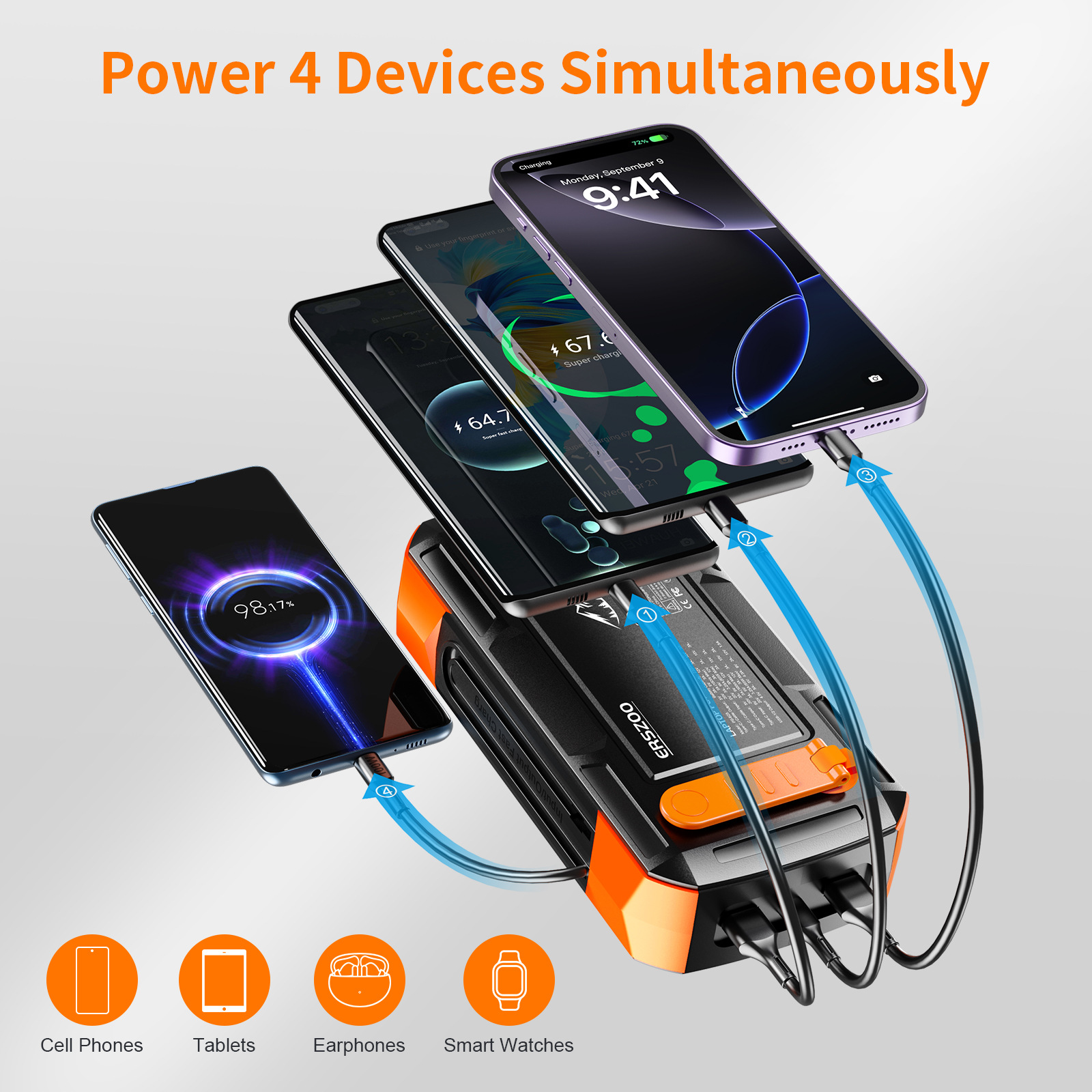 Solar Power Bank 73200mAh Hand - Usb Charger Dynamo recensione e prezzo