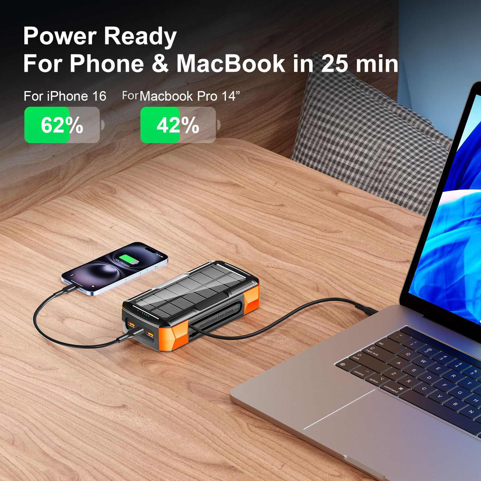 Solar Power Bank 73200mAh Hand - Usb Charger Dynamo recensione e prezzo
