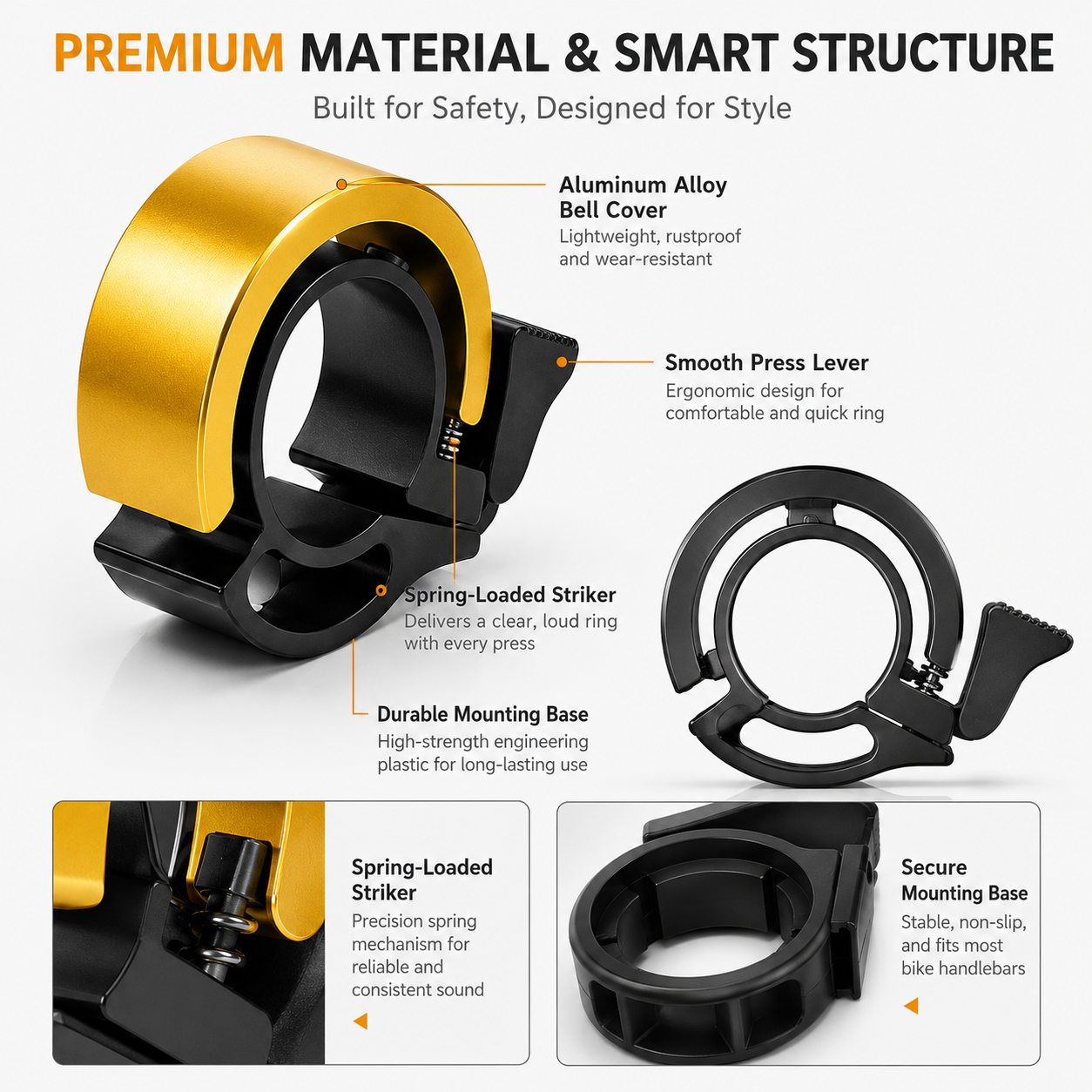 PINMOAP Compact Invisible Bike - Bell Handlebar Ring recensione e prezzo