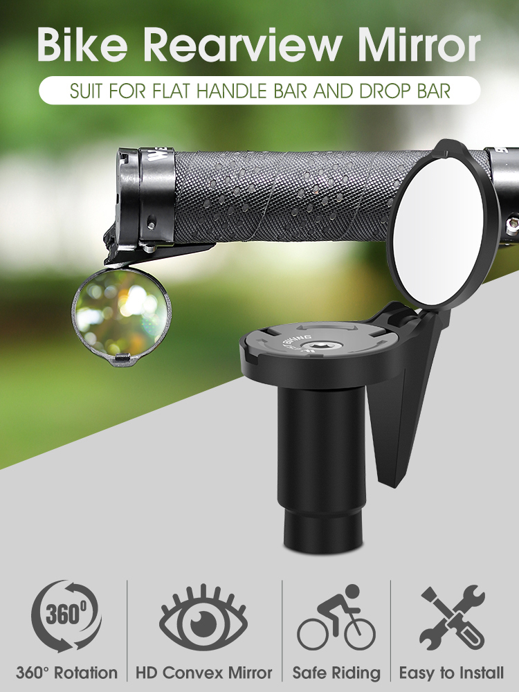 2 Pcs Bar End Bike Mirror 360  - Mirror Handlebar Convex recensione e prezzo
