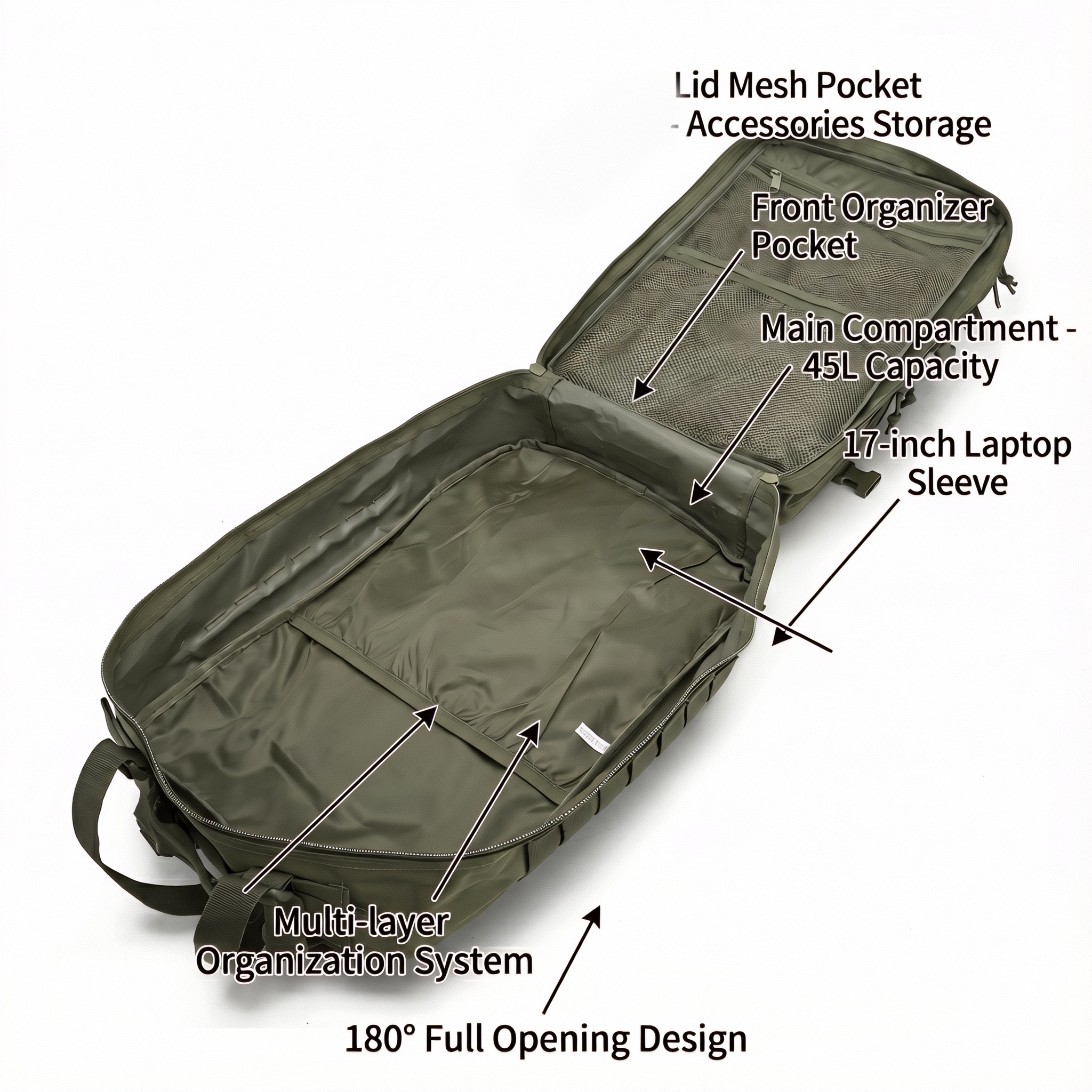 Men 45L Tactical Backpack Moll - Cycling Commuter Backpack Laptop recensione e prezzo