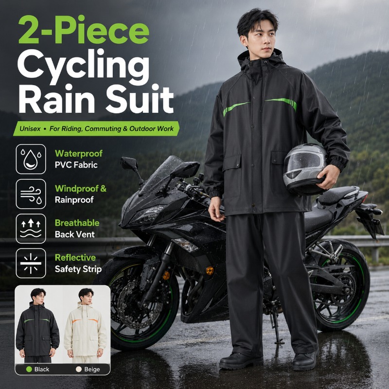 Unisex 2-Piece Waterproof Cycl - Cycling Rain Jacket Commute recensione e prezzo