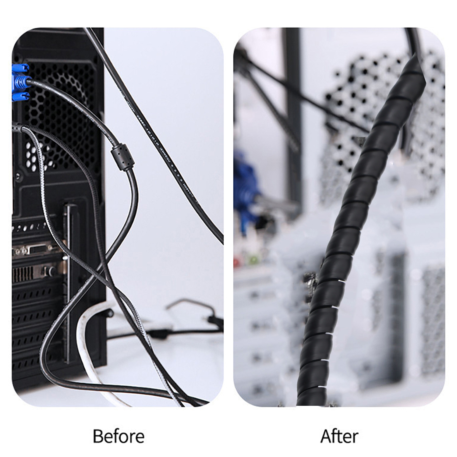 1-10M Spiral Cable Wire Wrap F - Cable Lock Flexible recensione e prezzo